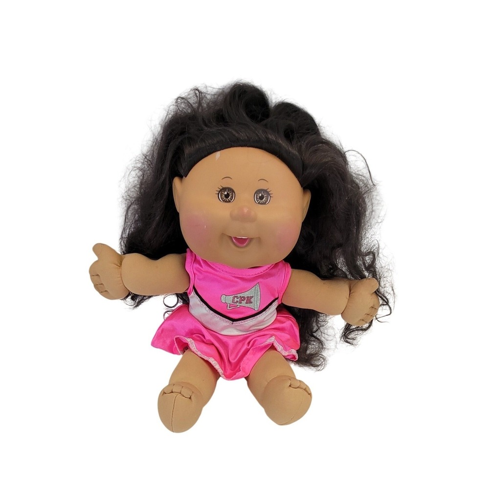 Cabbage Patch Kid Doll Cheerleader Pink Outfit Black Hair Vintage Toy‎ CPK